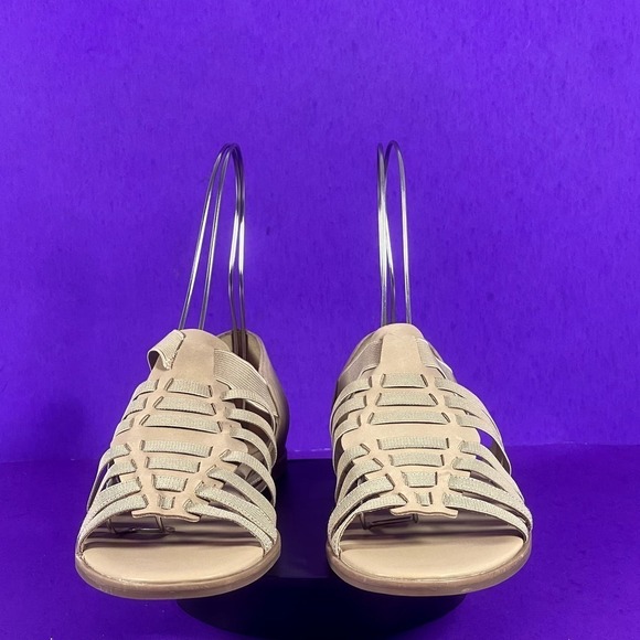 EILEEN FISHER Rato Strappy Khaki Leather Sandals Women's Shoe Size 8.5 -NEW - Picture 2 of 9
